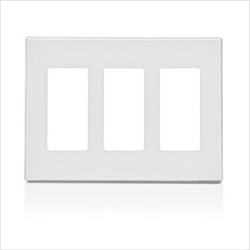 Placa Decora de 3 Ventanas Sin Tornillos Leviton placa decora 3 ventanas leviton
