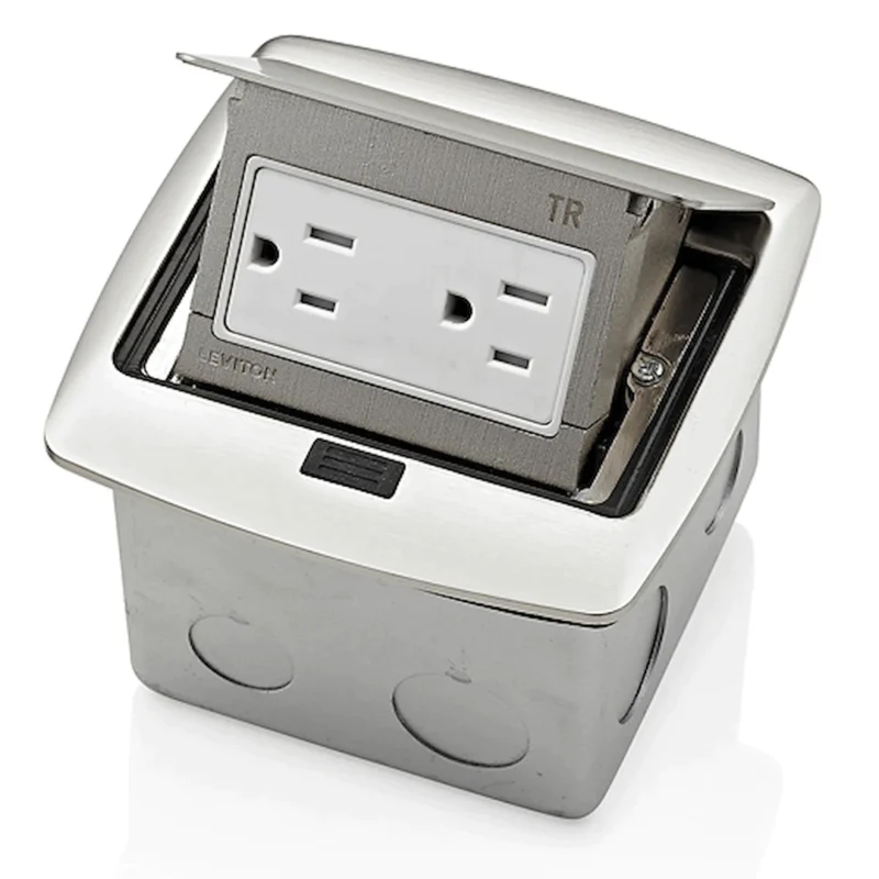 Caja Desplegable para Piso con Tomacorriente 15A 125V caja desplegable para piso 15A 125V