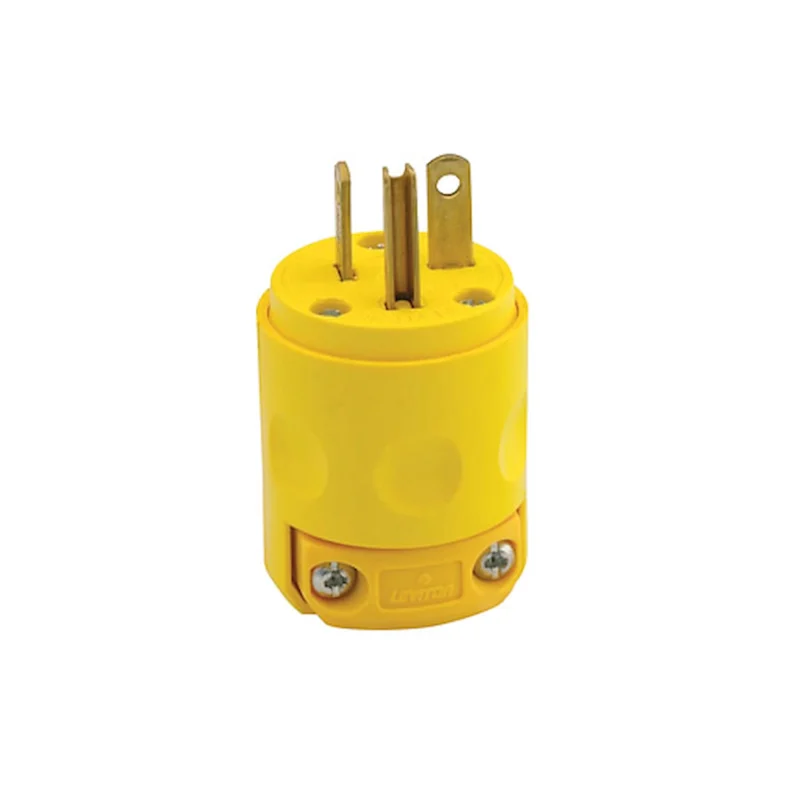clavija macho con polo a tierra 20a leviton